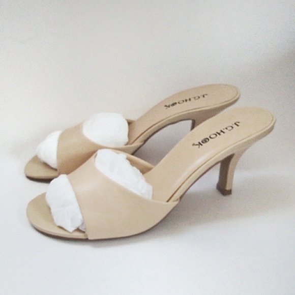 j.g. Hook Shoes - J. G. Hook Beige Leather Sandal Heels